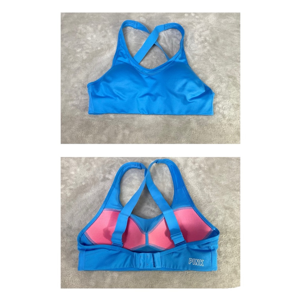 Victorias Secret PINK Active Ultimate Lightly Lined Sports Bra Blue Sz XS